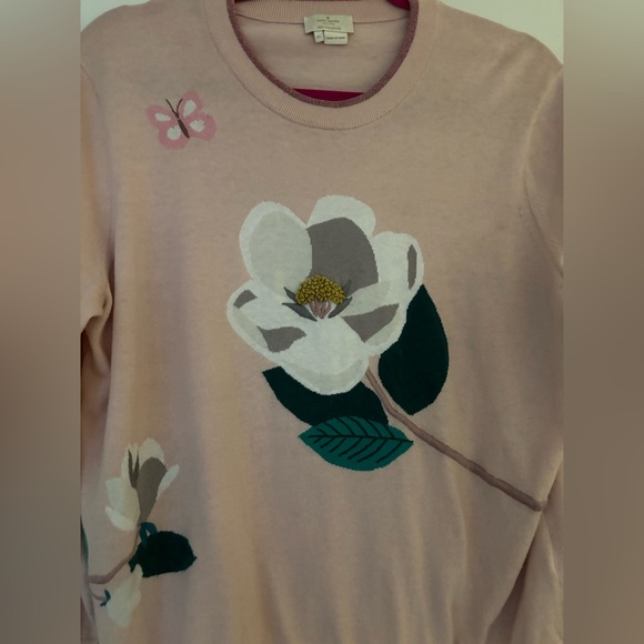 Kate Spade “live colorfully”Brooke Street Flower Sweater, Cameopink, SZ XL - Picture 2 of 5